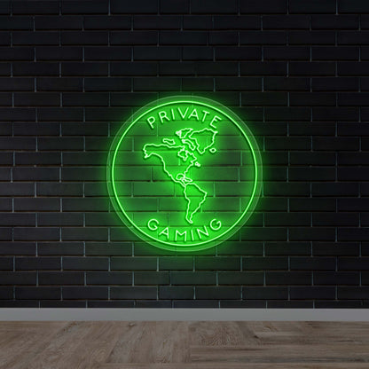 Private Gaming - Premium Neon Artwork