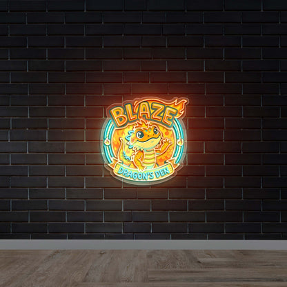 Blaze Dragon's Den - Premium Neon Artwork