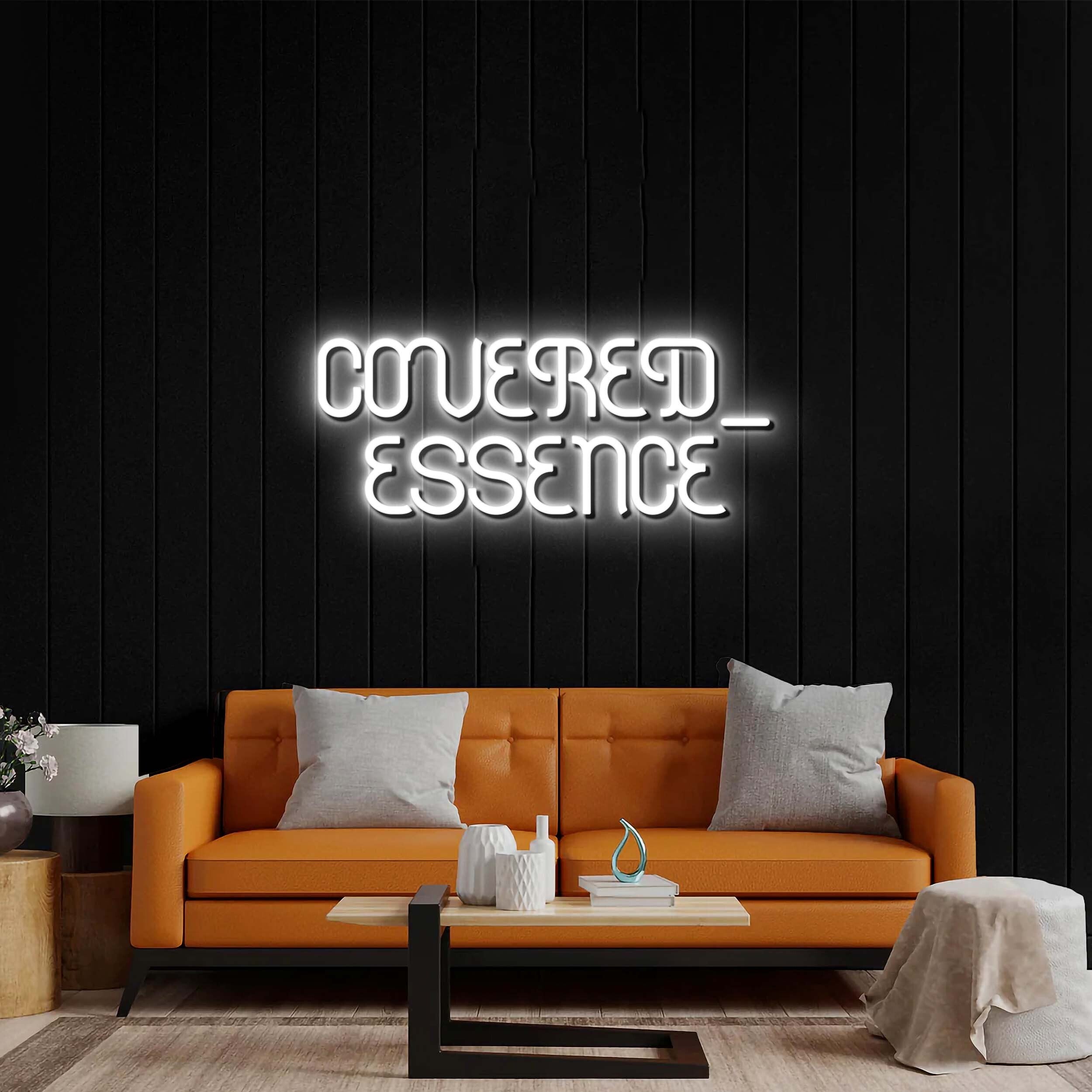 Covered Essence (text only) - Premium Neon Artwork