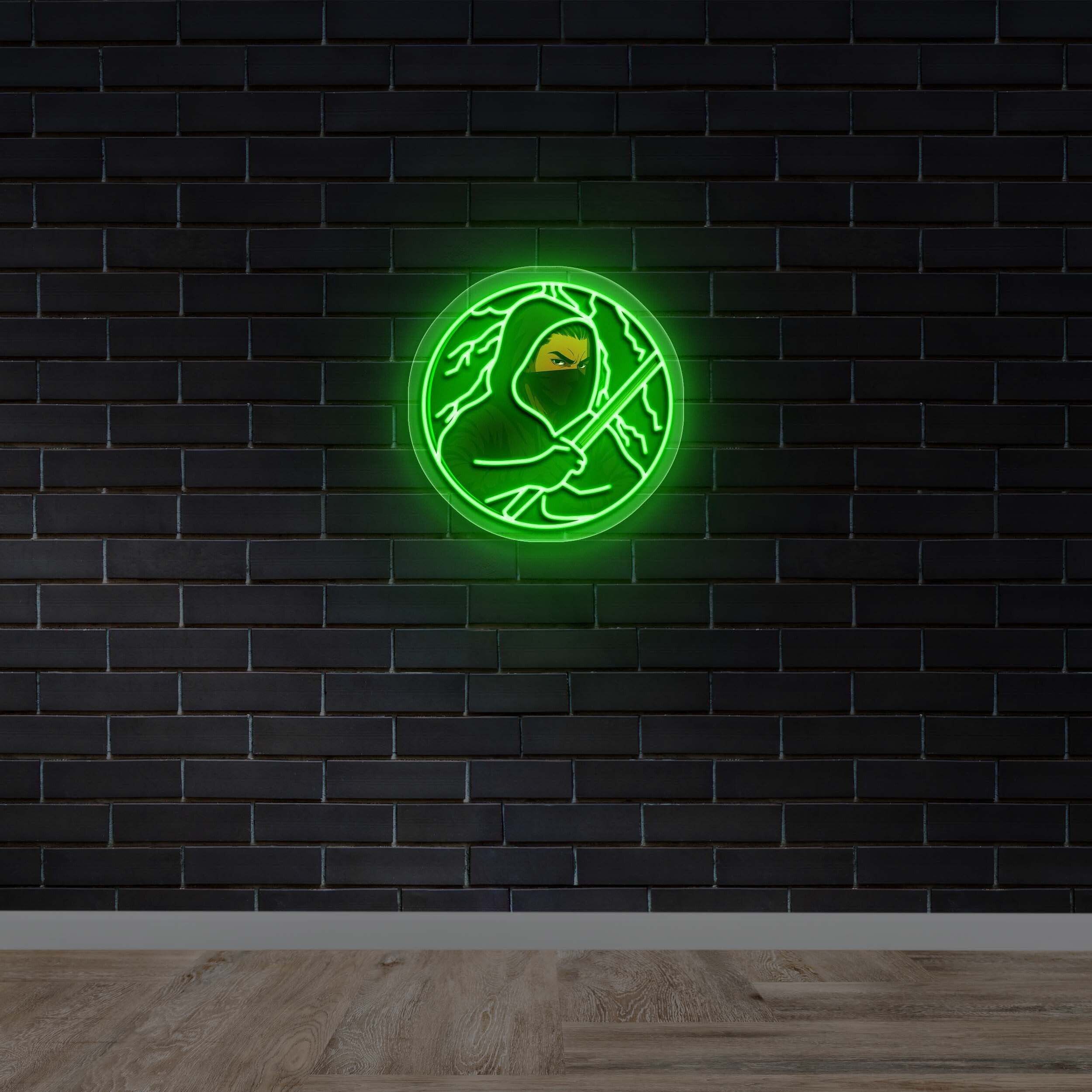 Green Samurai - Premium Neon Artwork