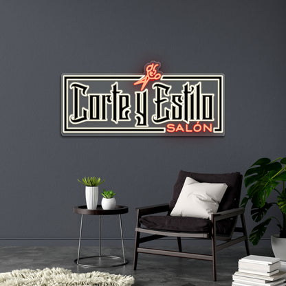 Corte Y Estilo - Premium Neon Artwork