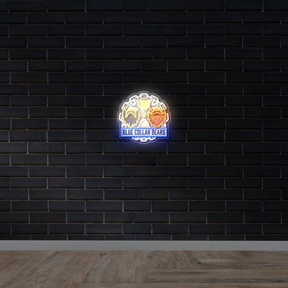 Blue Collar Bears - Premium Neon Artwork