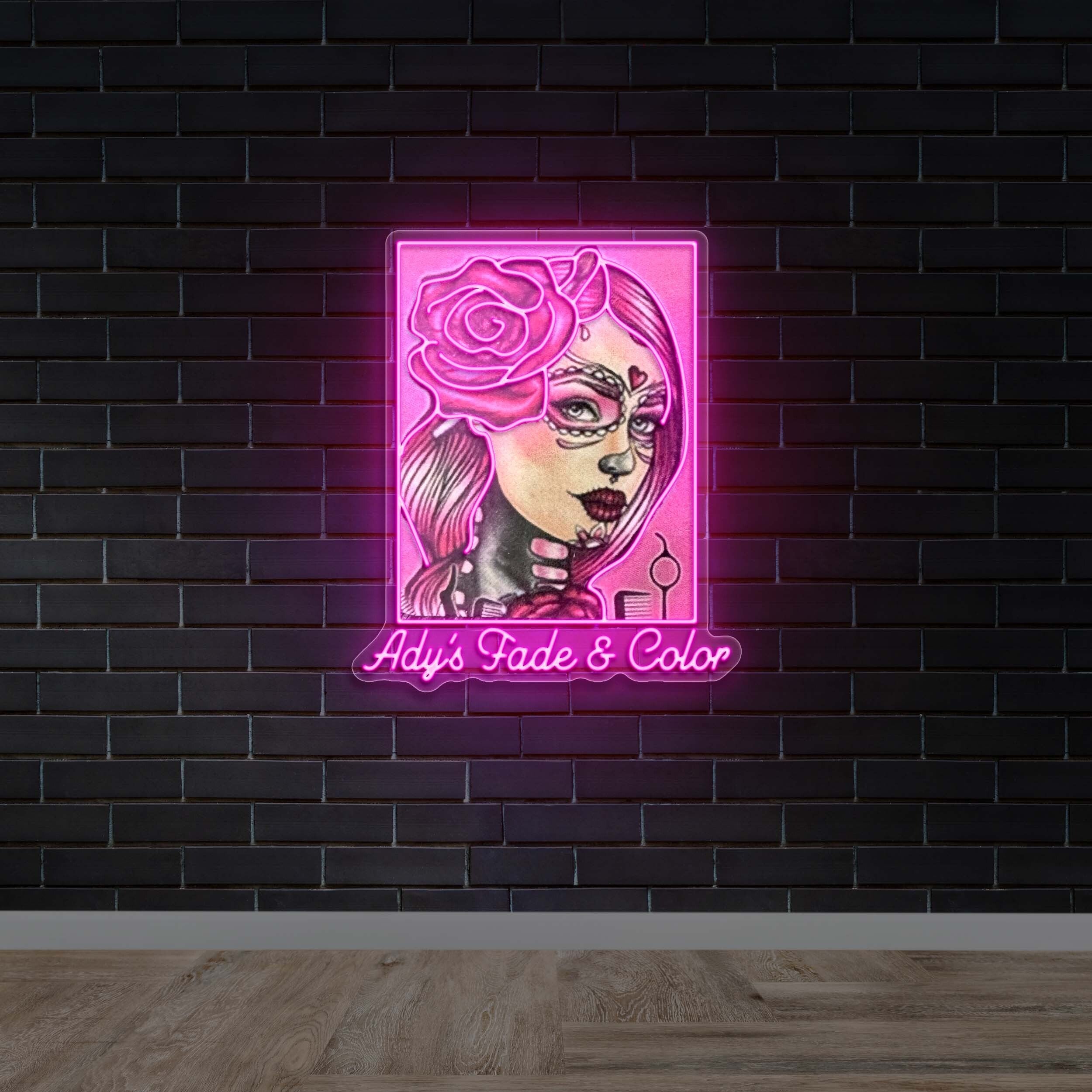 Ady's Fade & Color - Premium Neon Artwork