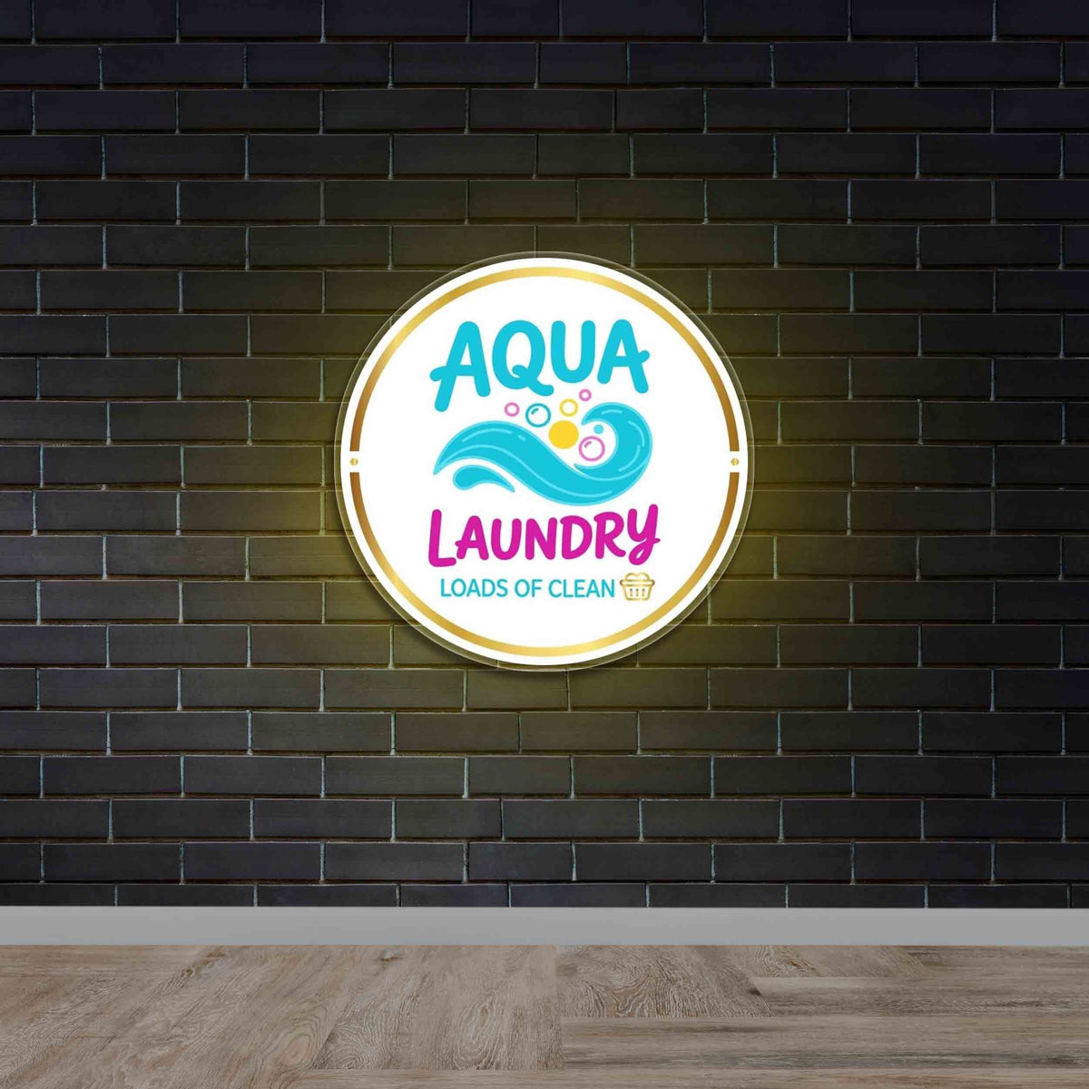 Aqua Laundry - Premium Neon Artwork