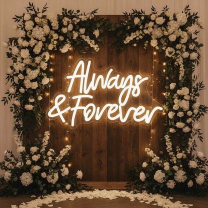 Always & Forever Wedding LED Neon Sign