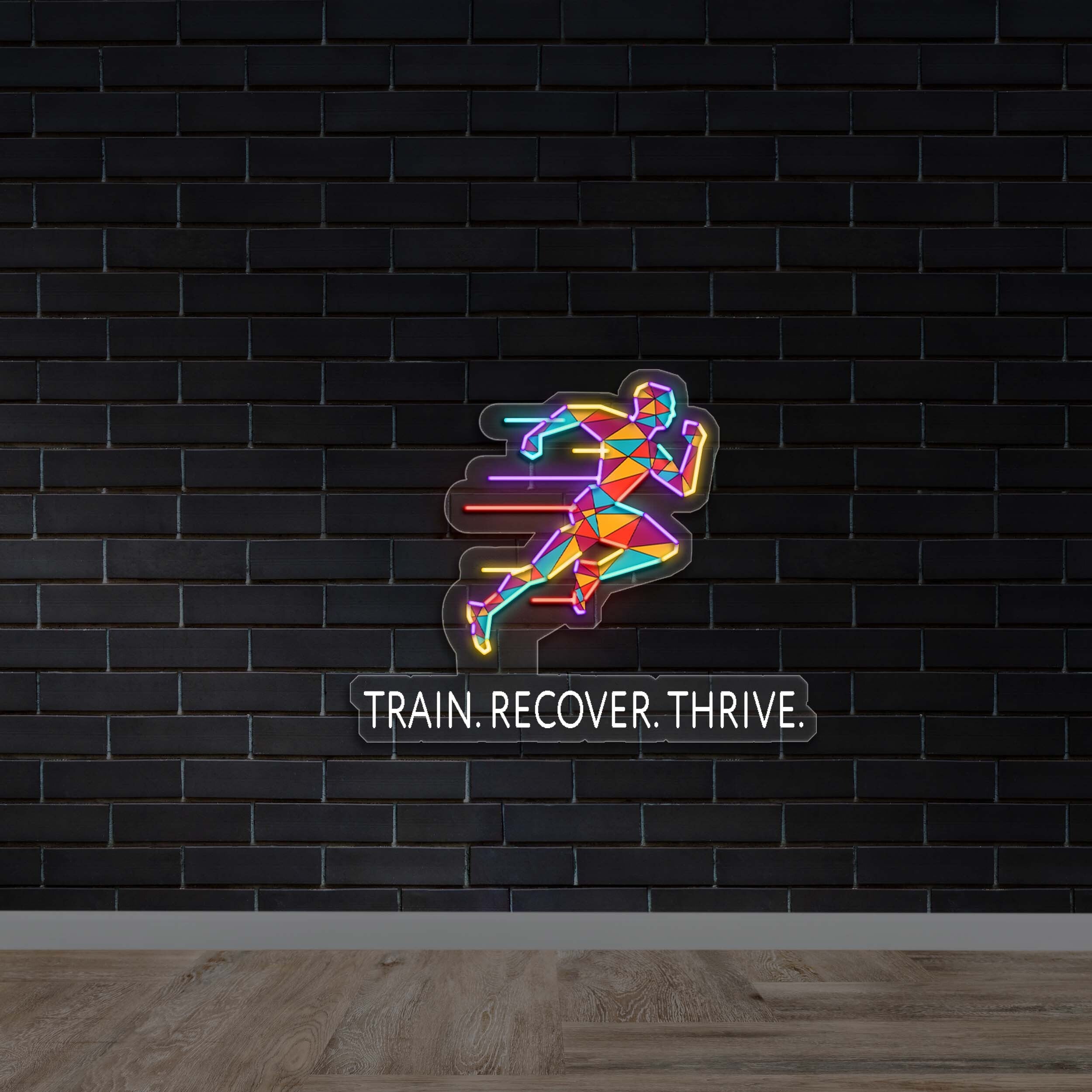 Train. Recover. Thrive. - Premium Neon Artwork