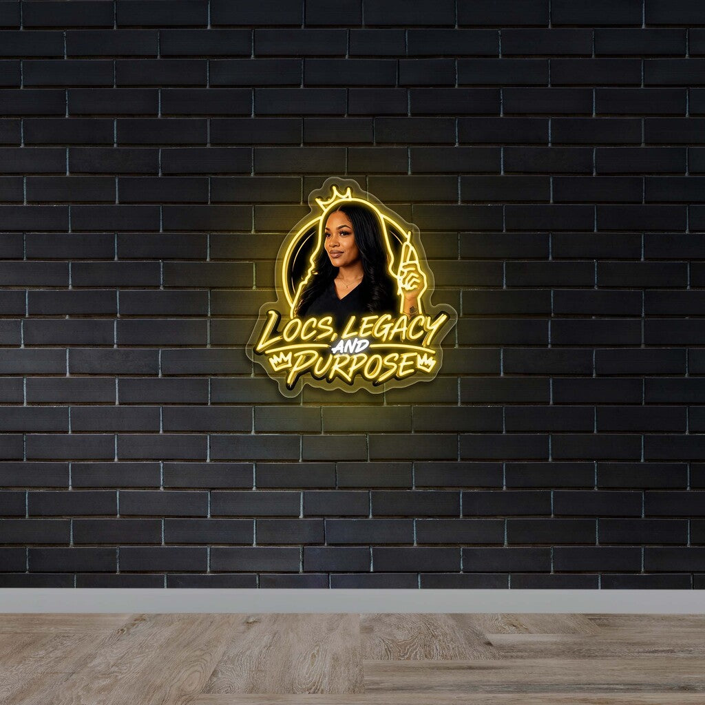 Locs, Legacy and Purpose (version 2) - Premium Neon Artwork