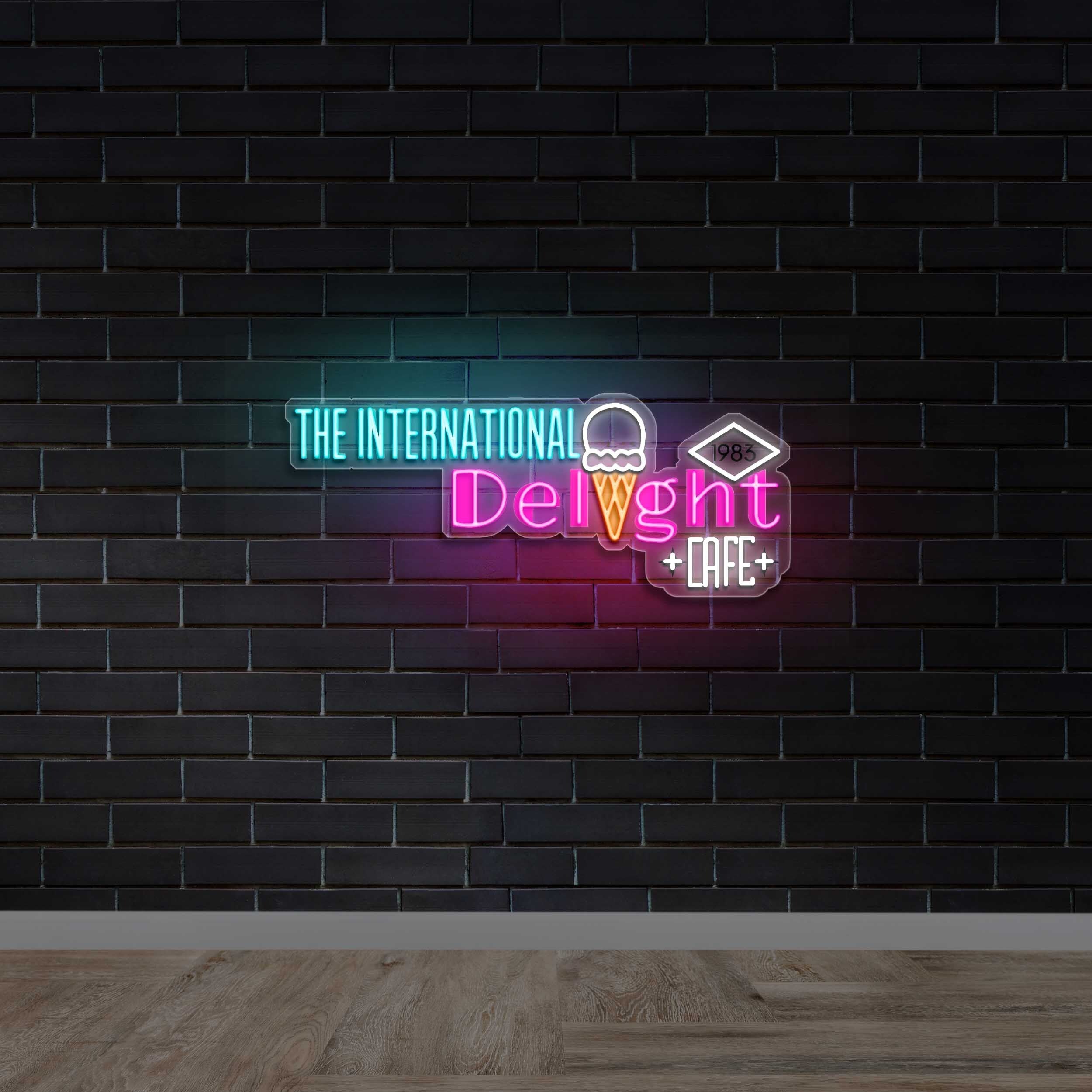 THE INTERNATIONAL DELIGHT CAFE - Premium Neon Artwork