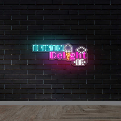 THE INTERNATIONAL DELIGHT CAFE - Premium Neon Artwork
