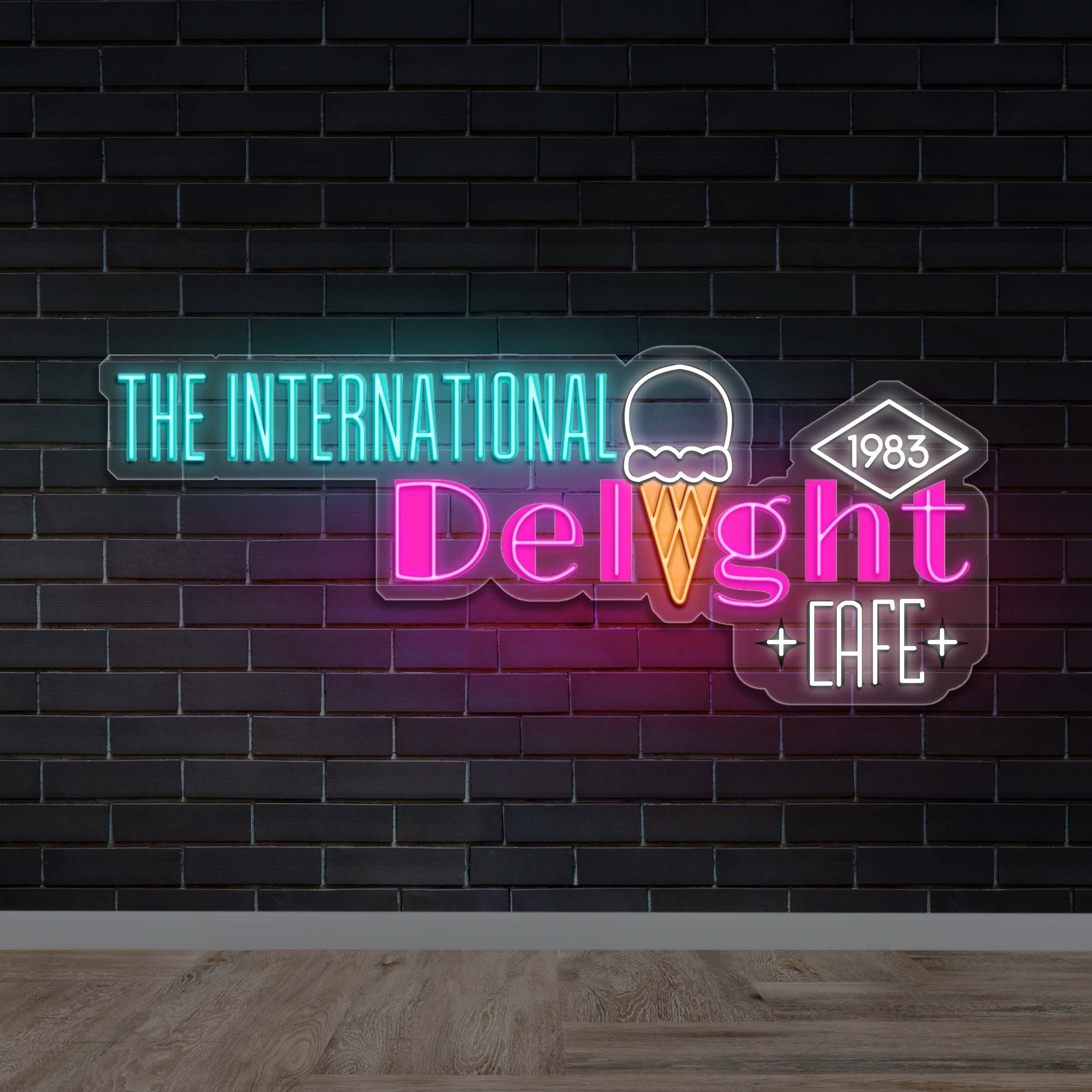 THE INTERNATIONAL DELIGHT CAFE - Premium Neon Artwork