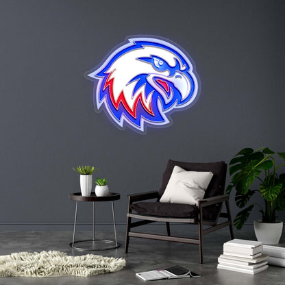 Eagle Head Sports Logo - Premium Neon Artwork