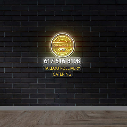 TAKEOUT DELIVERY CATERING -  Premium Neon Artwork