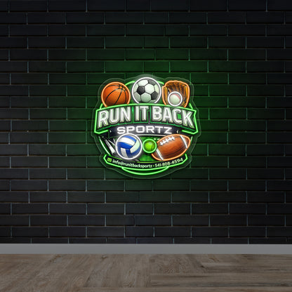 RUN IT BACK SPORTZ - Premium Neon Artwork