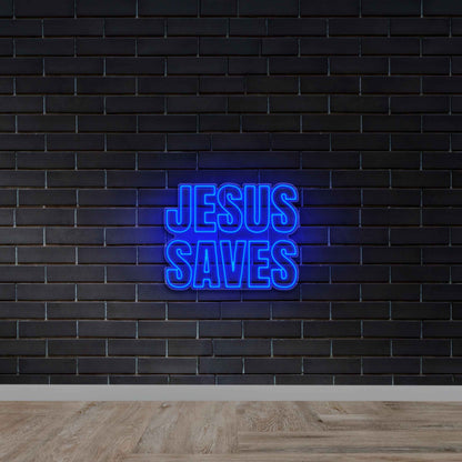 Jesus Saves - Premium Neon Artwork