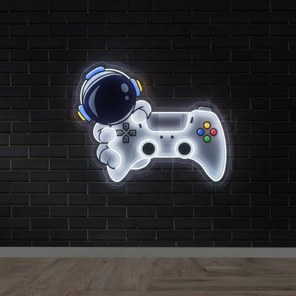 Astronaut Gamer Controller - UV Print Gaming LED Neon Sign