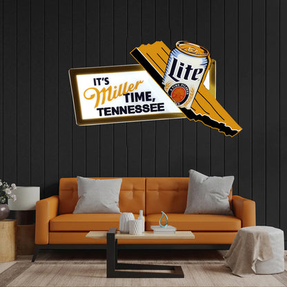 It's Miller Time Tennessee - Premium Neon Artwork