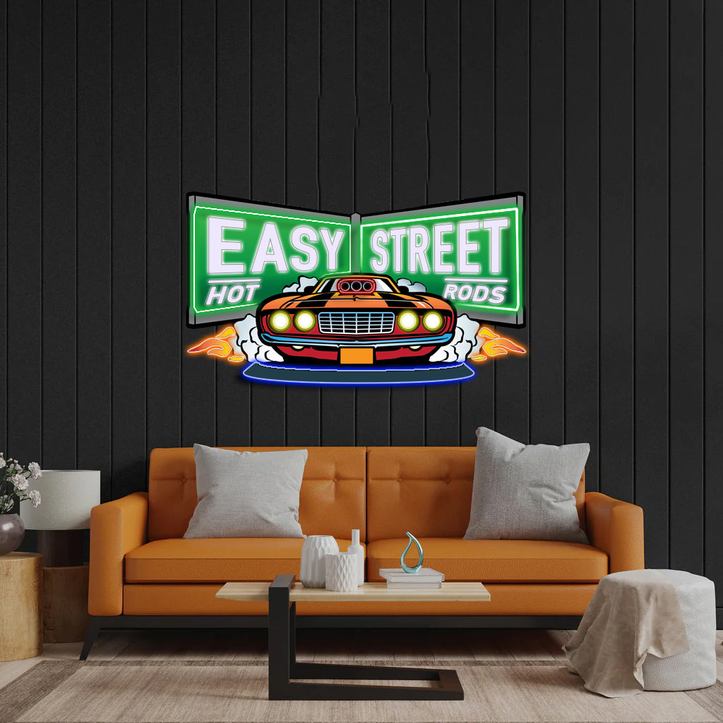 Easy Street Hot Rods - Premium Neon Artwork