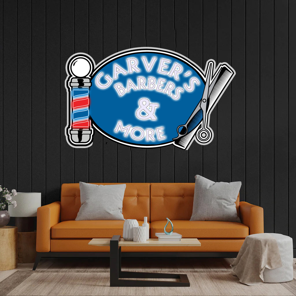 Garver's Barbers - Premium Neon Artwork