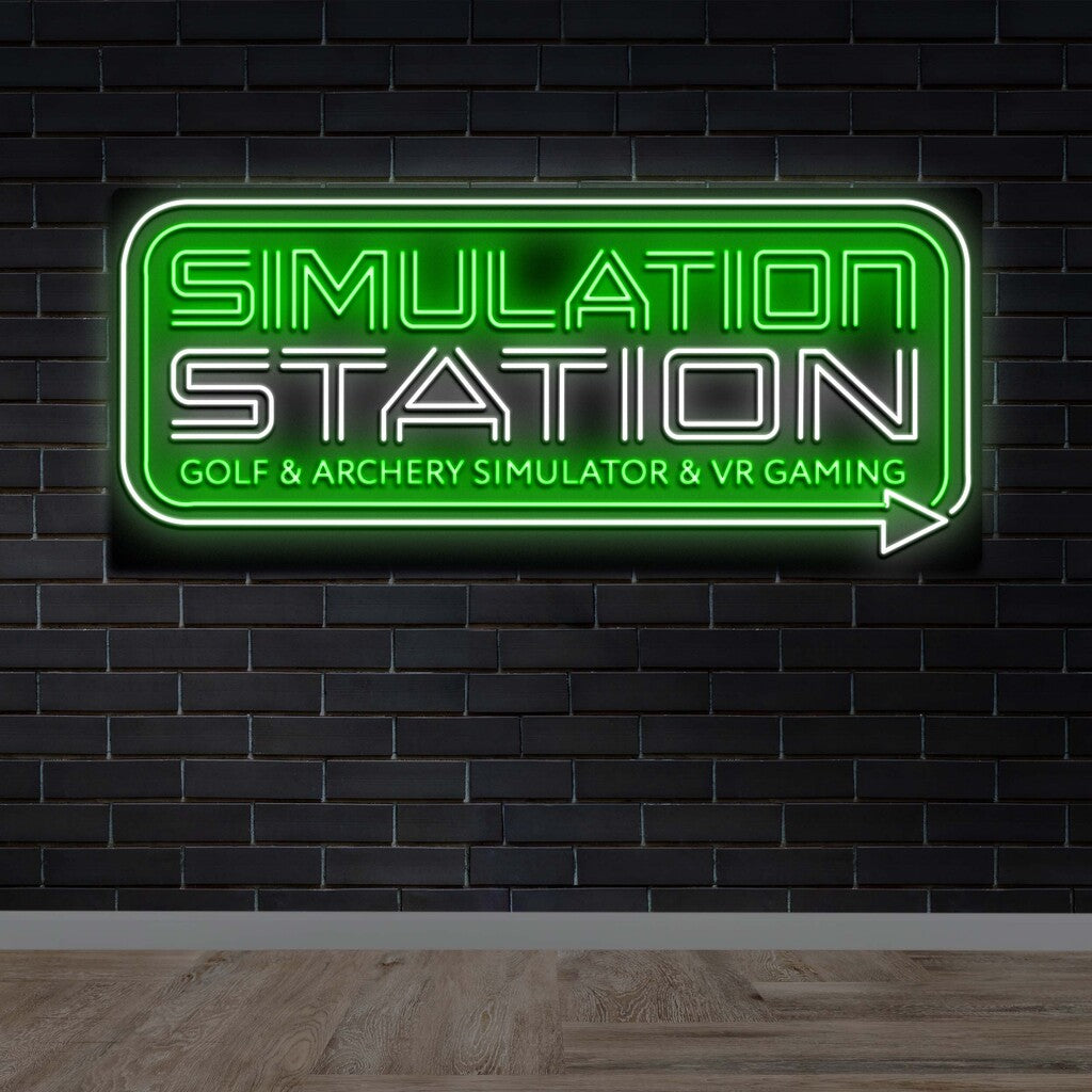 Simulation Station Golf & Archery Simulator & VR Gaming - Premium Neon Artwork