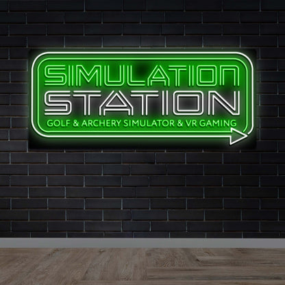 Simulation Station Golf & Archery Simulator & VR Gaming - Premium Neon Artwork
