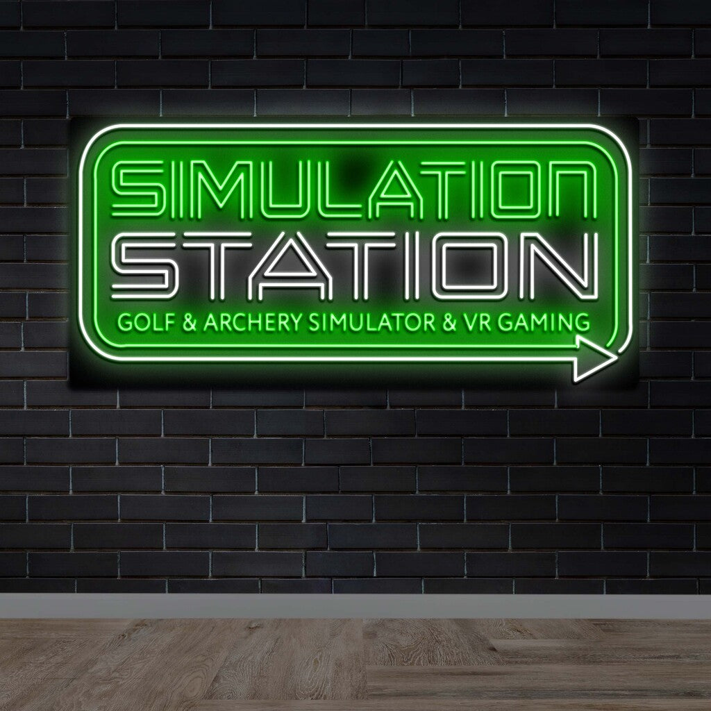 Simulation Station Golf & Archery Simulator & VR Gaming - Premium Neon Artwork
