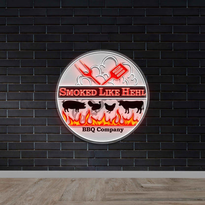 Smoked Like Hell BBQ Company - Premium Neon Artwork