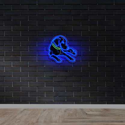 Dog with Collar - Premium Neon Artwork