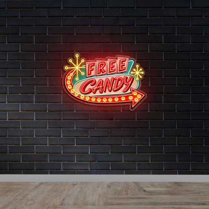 FREE CANDY - Premium Neon Artwork