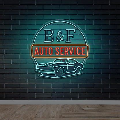 B&F AUTO SERVICE - Premium Neon Artwork