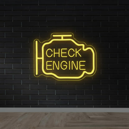 Check Engine Man Cave LED Neon Sign