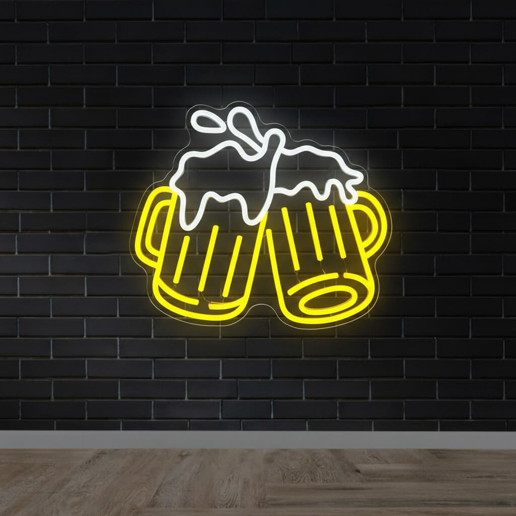 Cheers Beer Mugs Home Decor LED Neon Sign