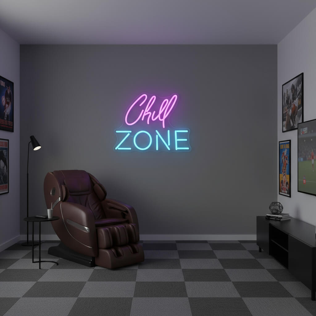 Chill Zone Man Cave LED Neon Sign