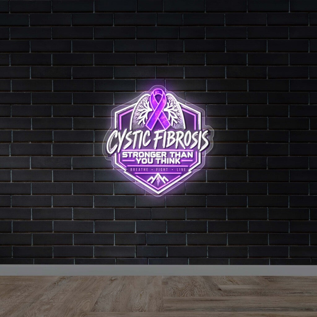 Cystic Fibrosis Stronger Than You Think - Premium Neon Artwork