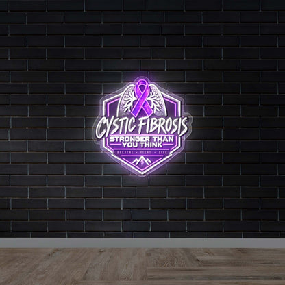 Cystic Fibrosis Stronger Than You Think - Premium Neon Artwork