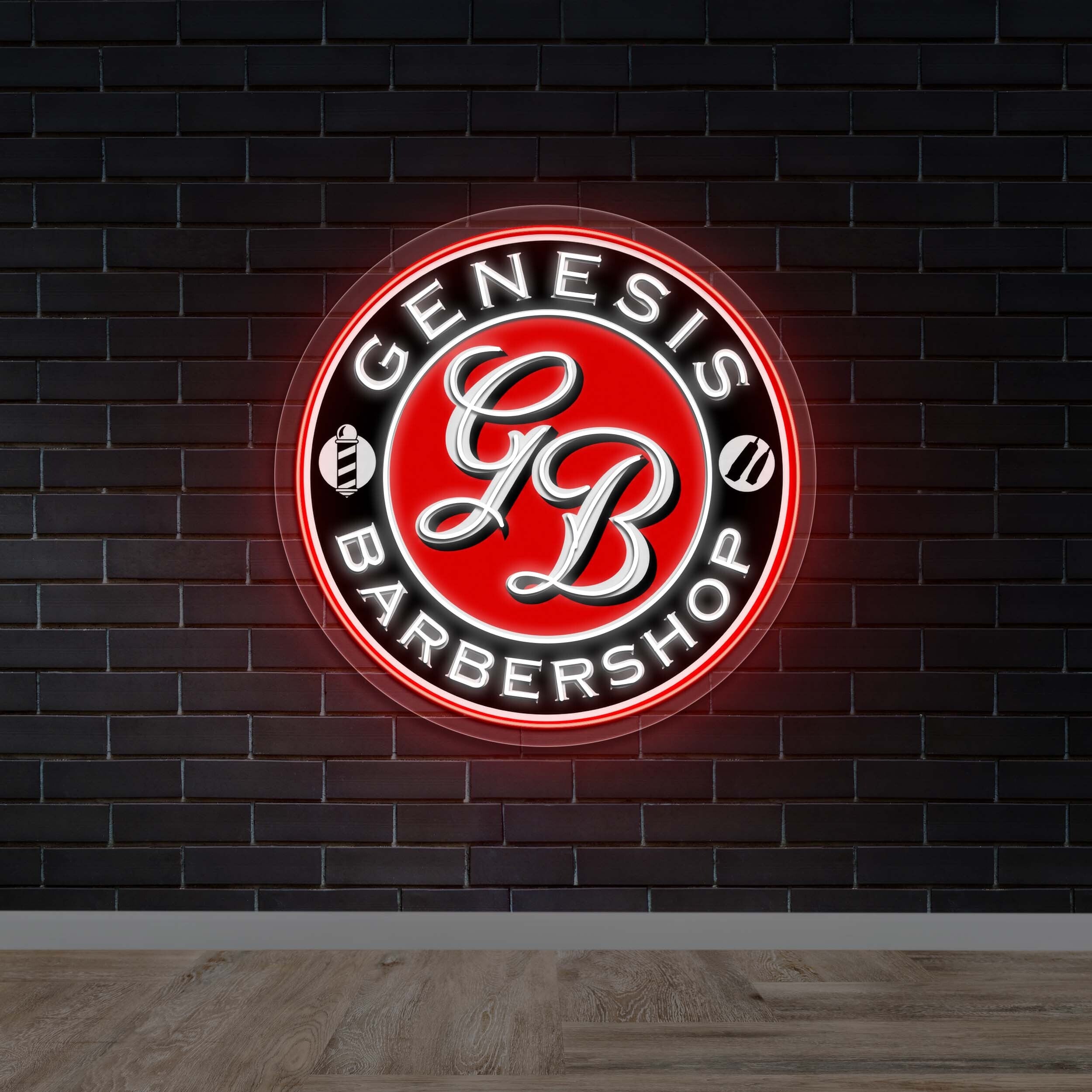 Genesis Barbershop - Premium Neon Artwork
