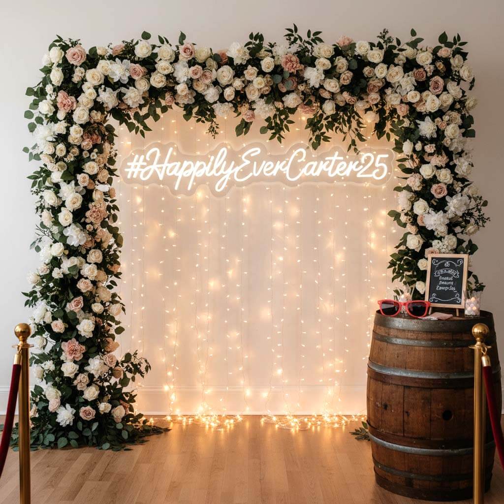 Custom Hashtag Wedding Neon Sign