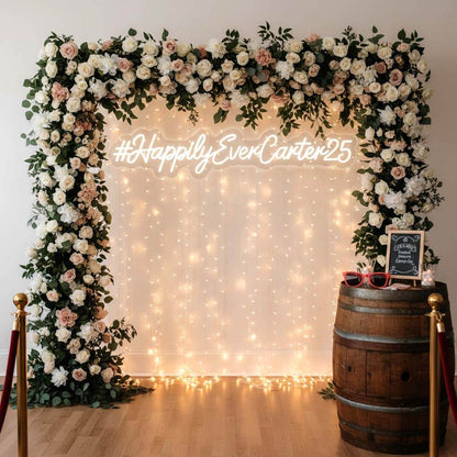 Custom Hashtag Wedding Neon Sign