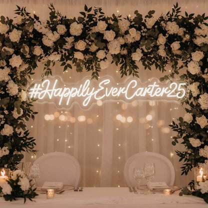 Custom Hashtag Wedding Neon Sign