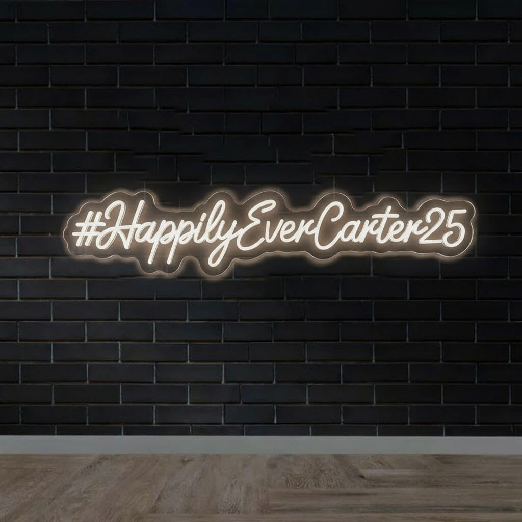 Custom Hashtag Wedding Neon Sign