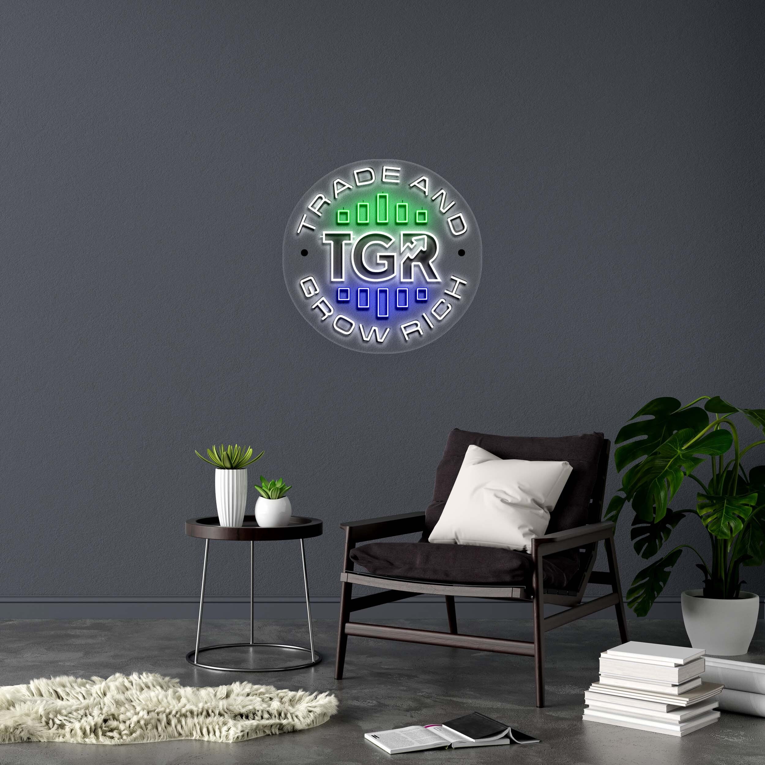 TRADE AND GROW RICH | 2nd Version - Premium Neon Artwork