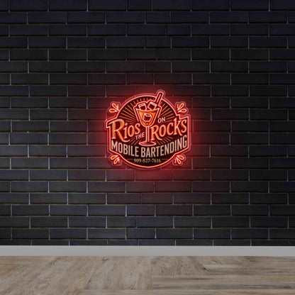 Rios On The Rocks Mobile Bartending - Premium Neon Artwork