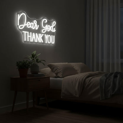 Dear God Thank You - Inspirational LED Neon Sign