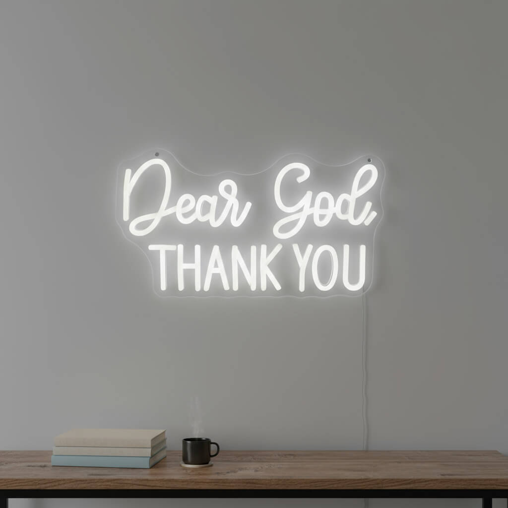 Dear God Thank You - Inspirational LED Neon Sign