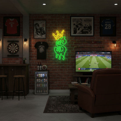 Dollar King Crown Man Cave LED Neon Sign