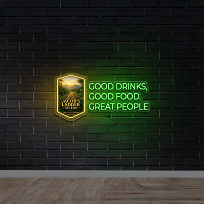 Good Drinks, Good Food. Great People  - Premium Neon Artwork