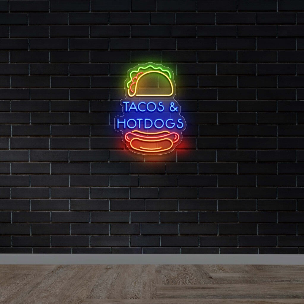 TACOS & HOT DOGS - Premium Neon Artwork