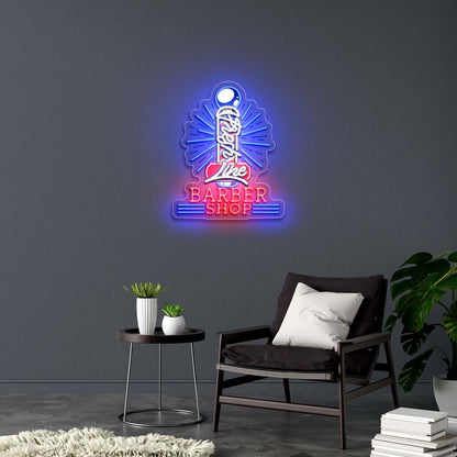 Fresh Line Barber Shop - Premium Neon Artwork
