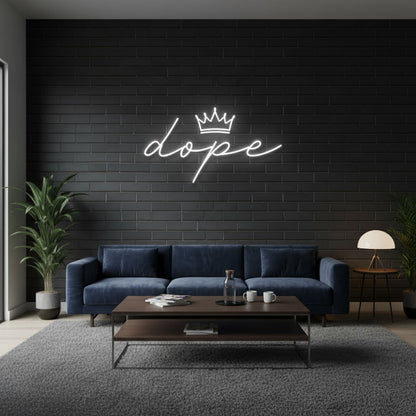 Dope with Crown LED Neon Sign