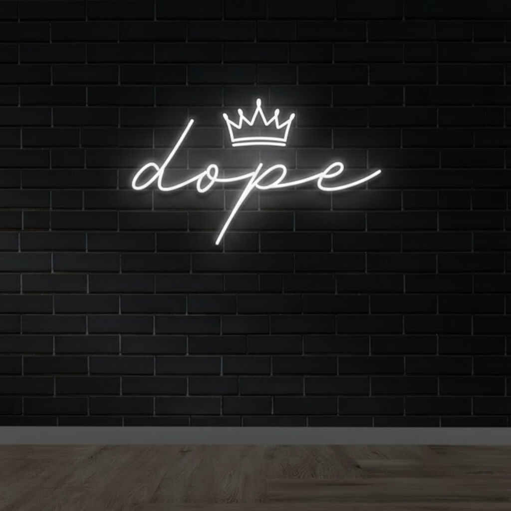 Dope with Crown LED Neon Sign