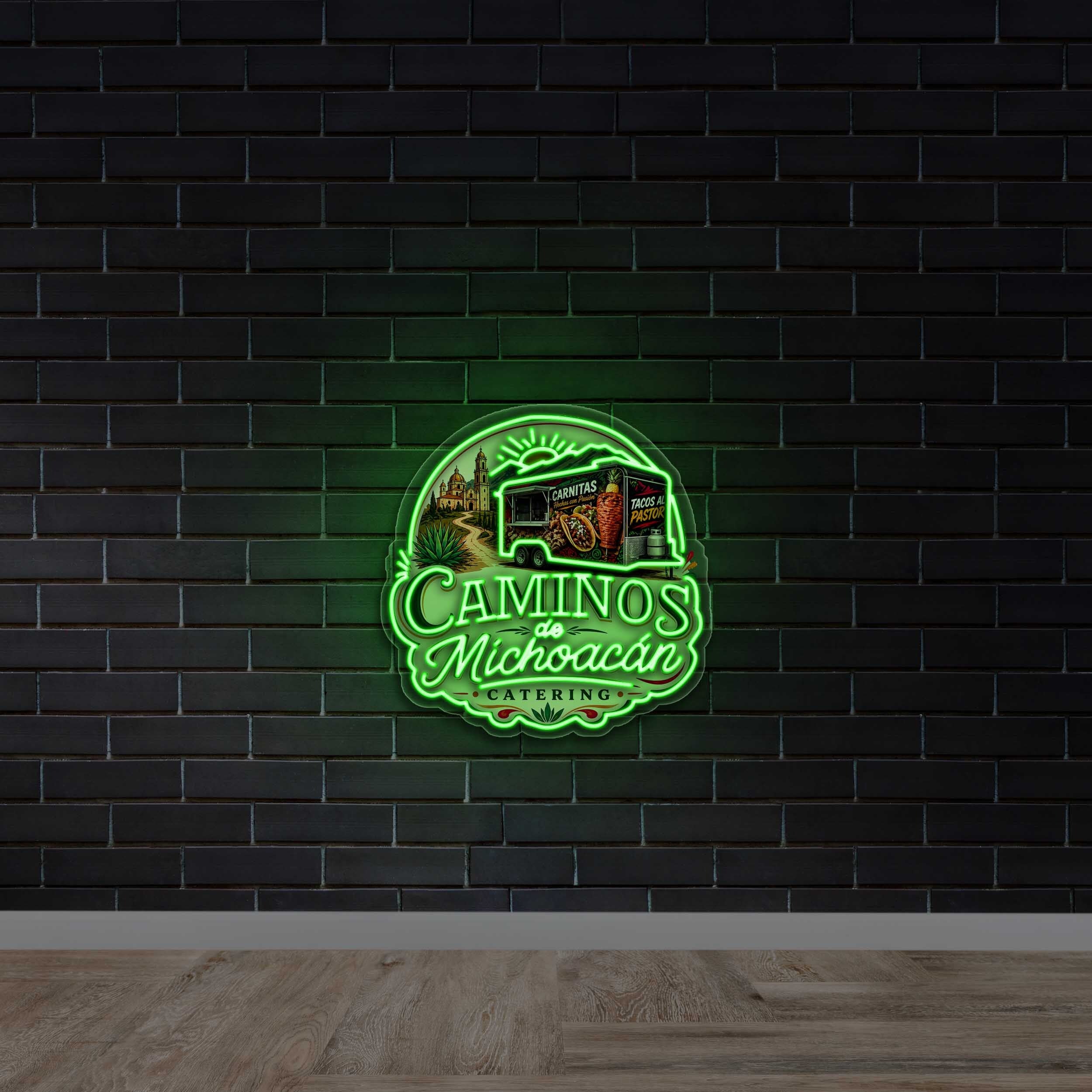 Caminos de Michoacán Catering - Premium Neon Artwork